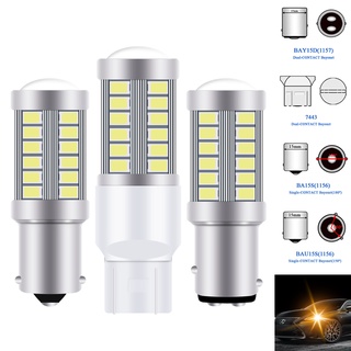 1PC ไฟถอย led รถยนต์ T20 led 7443 74401156 BA15S 1157 led BAY15D หลอดไฟถอย led รถยนต์ หลอดไฟเลี้ยว ไฟท้ายรถยนต์ ไฟเบรค 33ชิพ เหมาะสำหรับรถยนต์และรถจักรยานยนต์ 12V