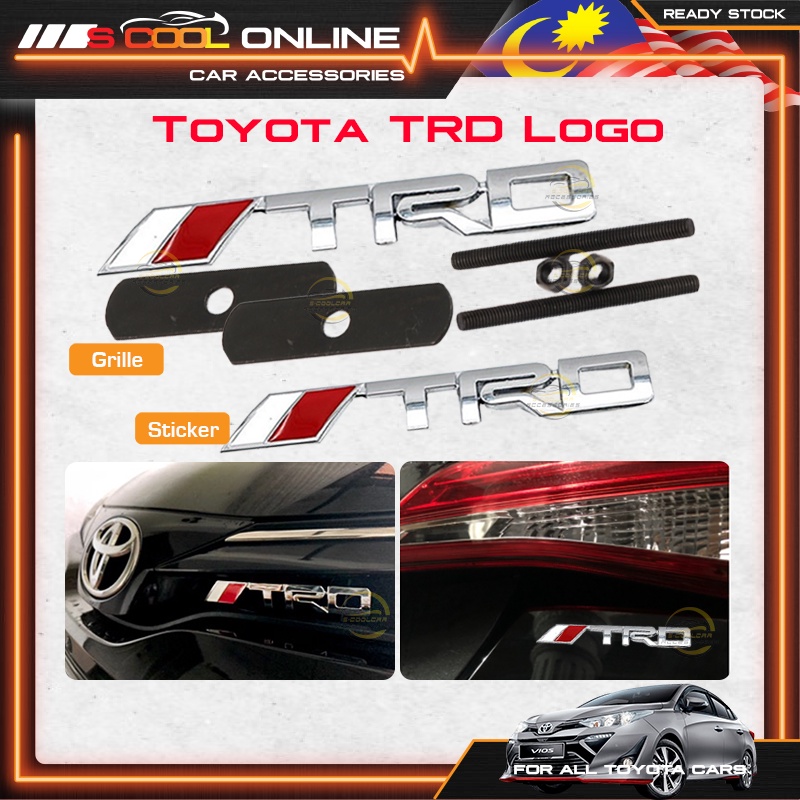 TOYOTA EMBLEM LOGO TRD SPORTS TRD STICKER / FRONT GRILLE INCLUDE BREKET