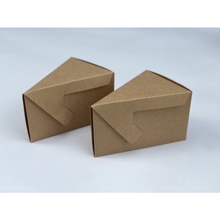 กล่องเค้กสามเหลี่ยม กระดาษหนา 50ชิ้น ล็อคได้เลย ไม่ต้องใช้ลว…