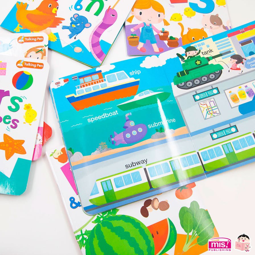 MIS Talking Pen ปากกาพูดได้ 🌈เสียงดีที่สุด จุ 32Gb. 3 ภาษา🌈ชุดพื้นฐานเด็กครบ หนังสือพูดได้ ฝึกอ่านภาษาไทย ศัพท์อังกฤษ