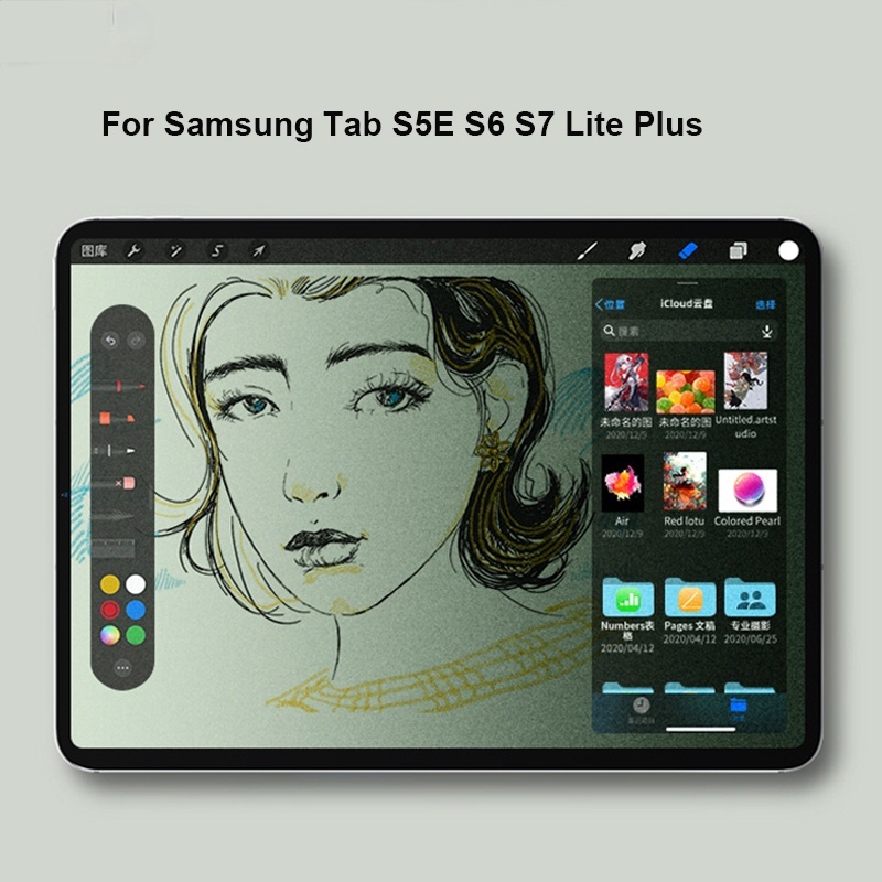 ฟิล์มกระดาษกันรอยหน้าจอสําหรับ Samsung Tab S3 S4 S5E S6 Lite S7 Plus 9.7 10.4 10.5 11 T720 P610 T820 T830 T860 T870 T970
