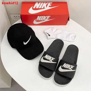 ❤️ราคาโรงงาน!Nike รองเท้าแตะชาย Kawa Slides พื้นนิ่ม แท้% จากช้อปสีดำ 212-N (แพ็คเป็น1เซ็ท พร้อมกล่อง)