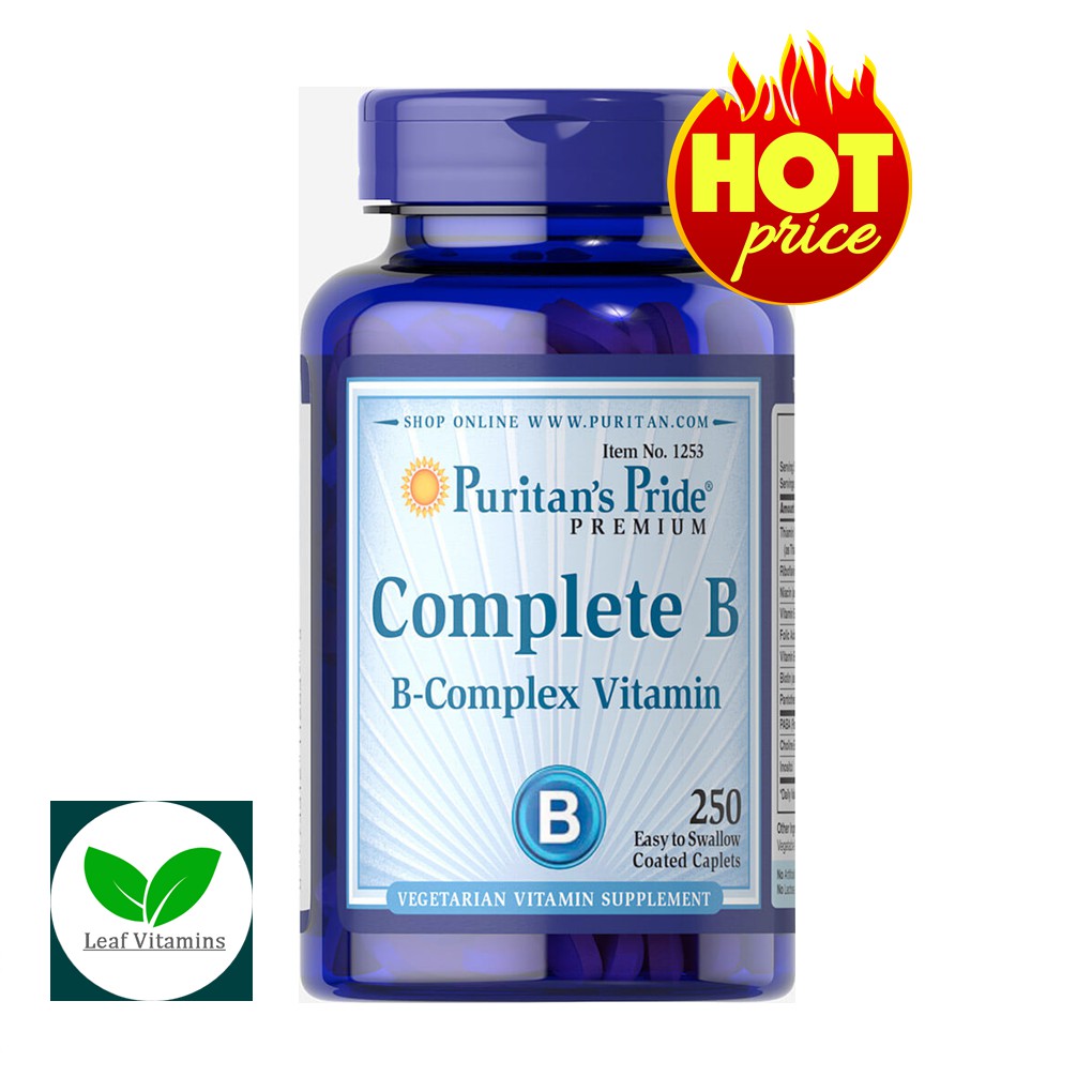 Puritan's Pride Complete B (Vitamin B Complex) / 250 Caplets Shopee