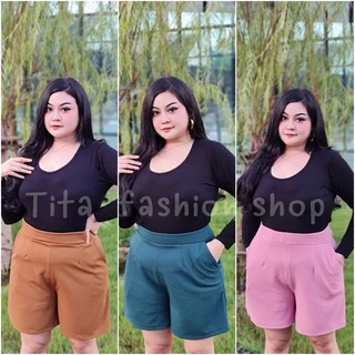 กางเกงขาสั้น เอว30-44 สีพื้นมี 13 สี ผ้ายืด ผ้าวูลเวฟ เอวเป็นยางยืด เก็บพุงดี งานตัดเย็บในไทย