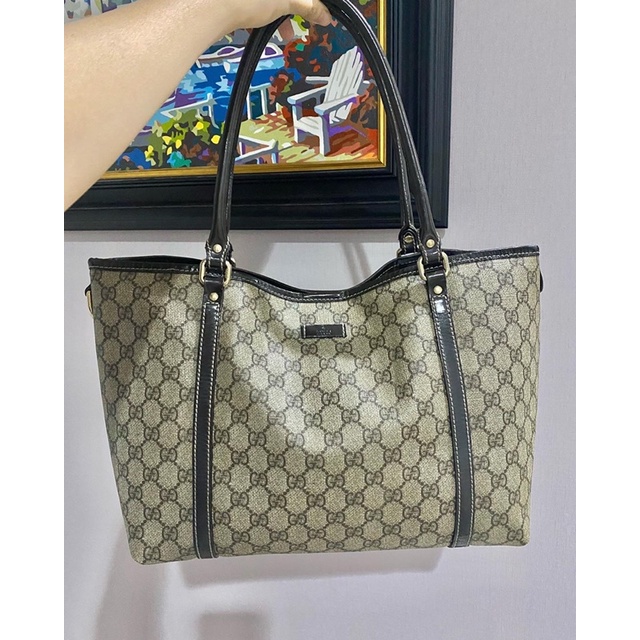 gucci canvas tote bag กุชชี่ ของแท้ มือสอง กระเป๋ามือสอง แบรนด์เนม