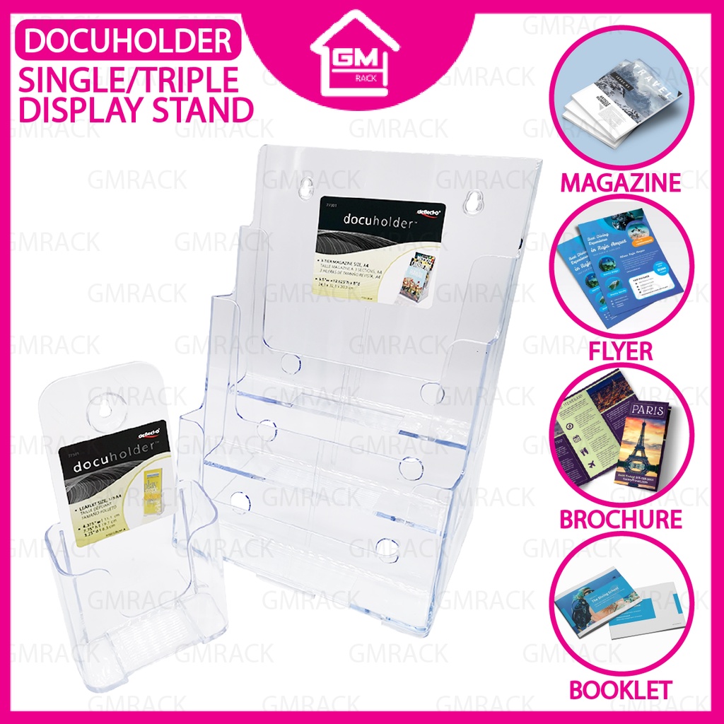 [GMTRACK] A6 / A4 ACRYLIC BROCCURE ,FLYER , MAGAZINE, BOOKLETS STAND, DISPLAY STAND
