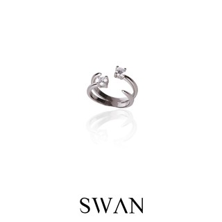 SWAN - Mia Stone Ring แหวนเงินแท้ ฟรีไซส์ ฝังเพชรคิวบิกเซอร์โคเนีย cubic zirconia