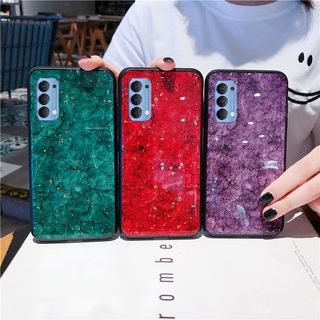 เคสโทรศัพท์ OPPO Reno4 Pro 5G Reno4 Reno5 Phone Case Bling Glitter Foil Marble Soft Casing Cover With Jack Hole Version TPU Case