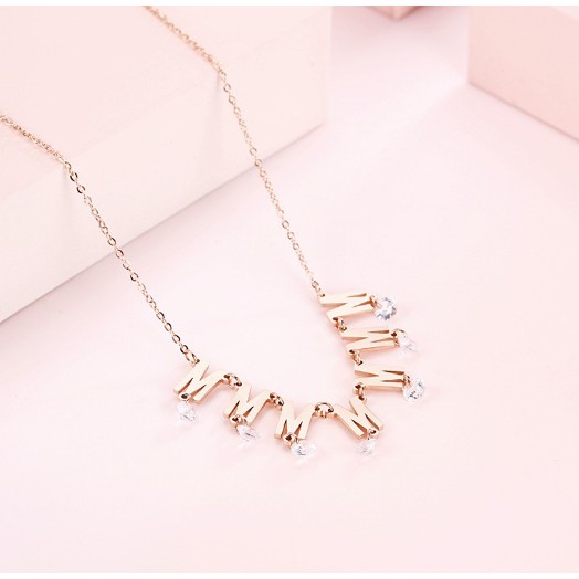 FALLING WHITE CRYSTAL STONE NECKLACE