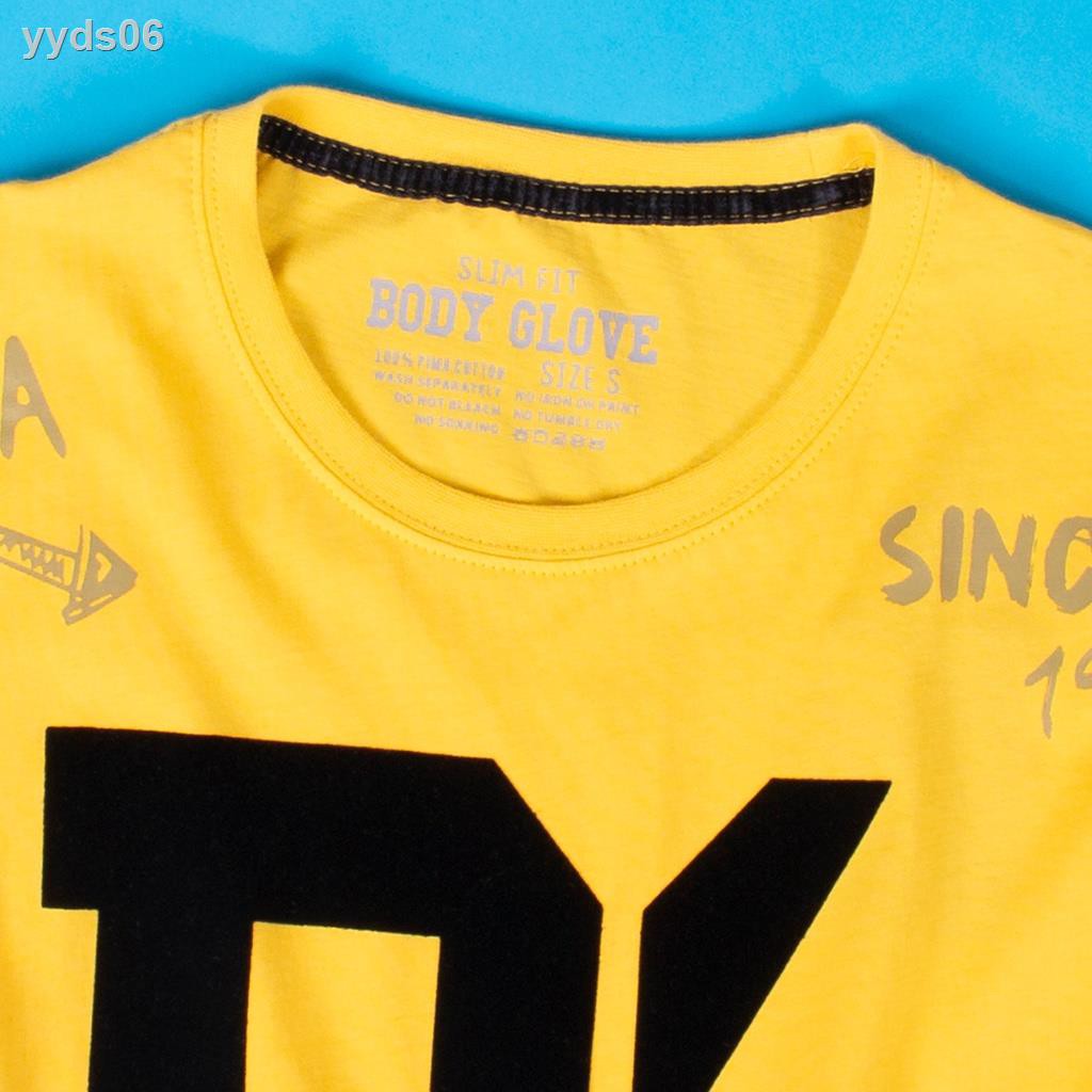 ♙♞BODY GLOVE Men CL Premium Tee T-Shirt เสื้อยืด สีเหลือง-04
