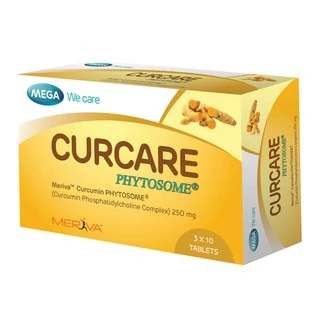 Mega we care Curcare Phytosome 250mg. (Meriva) 30เม็ด 1กล่อง สารสกัดจากขมิ้นชัน ในรูปแบบไฟโตโซม#7802