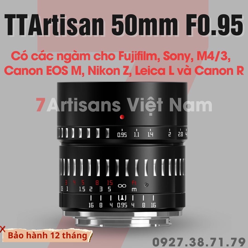 Nikon 50 มม.F0.95 มม.TTArtisan เลนส ์ ลบ Fujifilm, Sony, Canon EOS M, Canon Z, Leica L, Canon R และ M4 /3