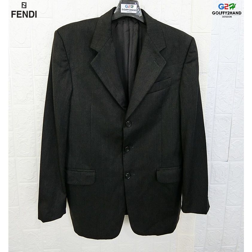 FENDI แท้ อก41 เสื้อสูทแขนยาวเรียบสปอตหรูหรางานอิตาลี