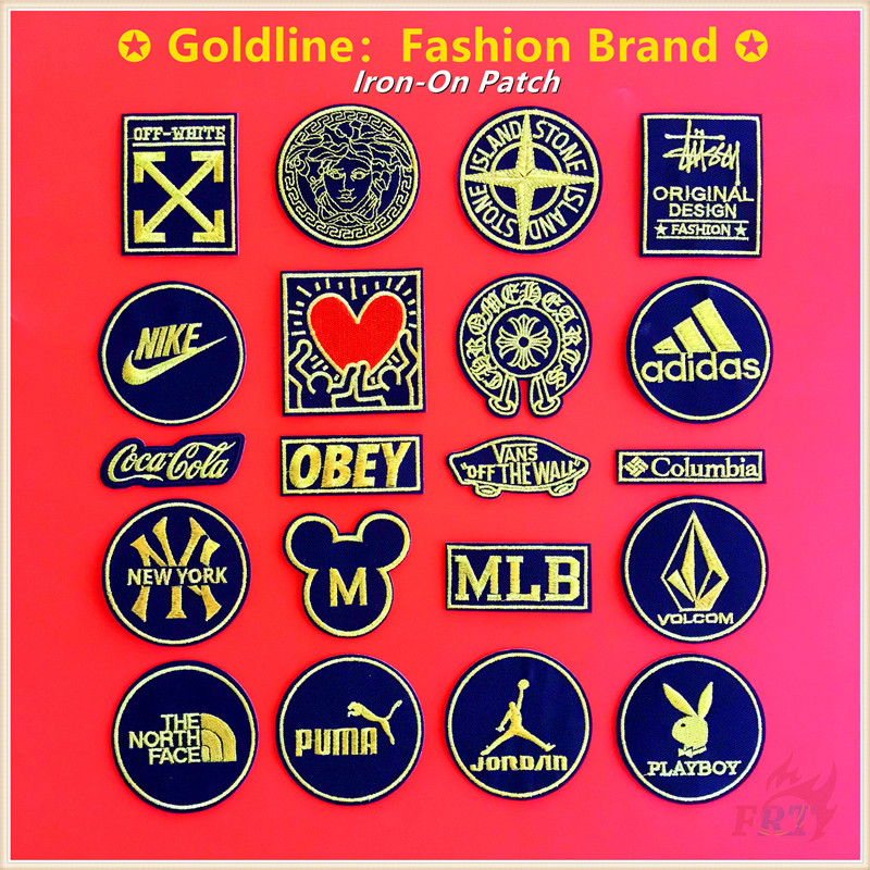 ♚ Goldline Series 04 - แผ่นแพทช์ โลโก้แบรนด์แฟชั่น ♚ แผ่นแพทช์รีดติดเสื้อ DIY 1 ชิ้น