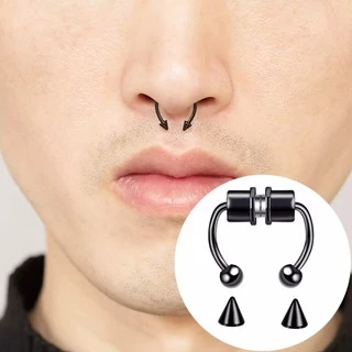 จิวจมูกแม่เหล็ก จิวจมูกหลอก จิวจมูกเกือกม้า JN155