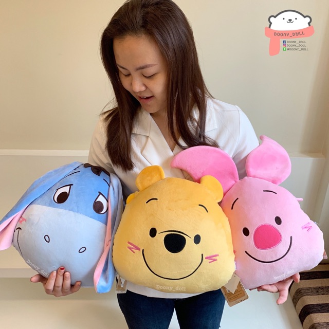 หมอนผ้าห่มหน้า หมีพูห์ พิกเลท อียอร์ disney มิคกี้ มินนี่ ชิพ เดล โดนัล เดซี่ ลิขสิทธิ์แท้ %