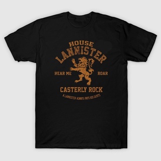 เสื้อยืด ผ้าฝ้าย 100% พิมพ์ลาย Game Of Thrones A Song Of Ice Fire House Lannister Lion Ca สําหรับผู้ชาย XQ