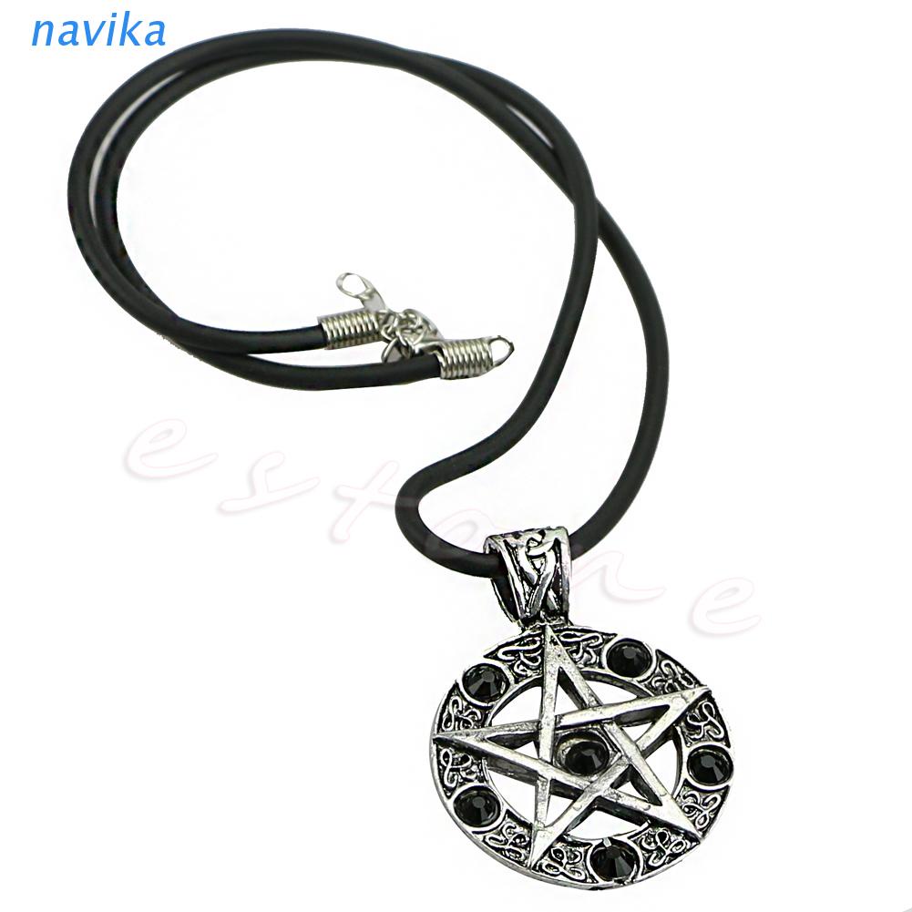 NAV 1 PC แฟชั่น Invert Pentacle Pentagram Star Pewter จี้คอสเพลย์สร้อยคอใหม่