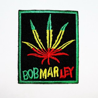 [ ตัวรีดติดเสื้อ ลาย ใบกัญชา รูปกัญชา ธง เร็กเก Bob Marley ] Reggae Ganja Patch งานปัก DIY ตัวรีด เสื้อ อาร์ม เท่ๆ แนวๆ