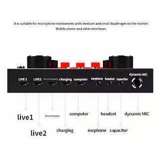 V8S+ Audio Live Sound Card การ์ดเสียง fo Phone Computer USB Headset Microphone rการ์ดเสียงภายนอก