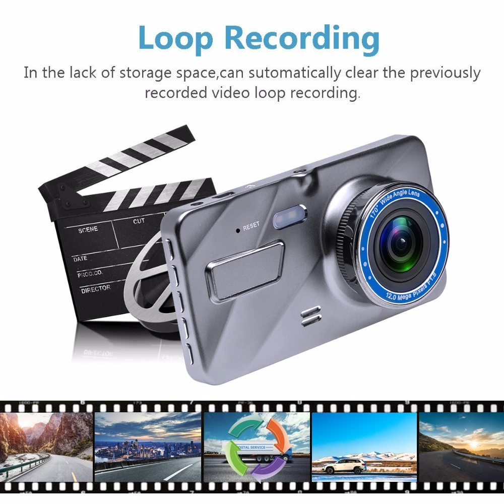 กล้องติดรถยนต์ รุ่น A10 (จอปกติไม่ใช่ระบบสัมผัส) ภาพชัด Full HD กล้องหน้า-หลัง WDR+HRD หน้าจอ4.0" Car Camera thumbnail 7