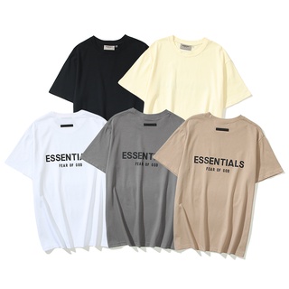 ❤❀ [พร้อมส่ง] ❤ เสื้อยืดลําลอง แขนสั้น คอกลม พิมพ์ลายตัวอักษร FOG ESSENTIALS ขนาดใหญ่ สําหรับผู้ชายS-5XL