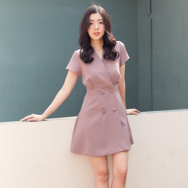 เดรสสีชมพูกะปิ La mingnonne size : xs