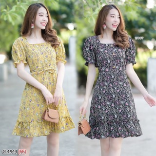 💜1944 เดรสสั้นแขนตุ๊กตาคอเหลี่ยม ใส่เปิดผิวสวยค่ะ ชายกระโปรงต่อระบายนิดๆ น่ารักมากๆ ซิปซ่อนหลังยาวเอวไม่สม็อค