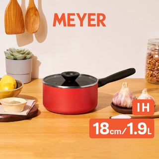 MEYER Bauhaus Induction หม้อมีด้ามจับ ขนาด 18 ซม./1.9 ลิตร พร้อมฝา Saucepan (14201-TE12)