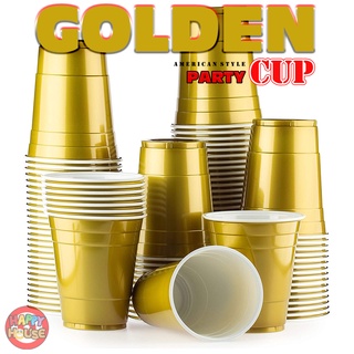 มาใหม่ แก้วทอง แก้วแดง ปาร์ตี้ สีทอง RED CUP AMERICAN PARTY อเมริกันปาร์ตี้ แก้วพลาสติก แก้วงานเลี้ยง แต่งงาน วันเกิด