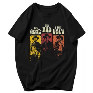 [S-5XL] เสื้อยืดแขนสั้น คอกลม พิมพ์ลาย The Bad And The Ugly สไตล์วินเทจ แฟชั่นเรโทร สําหรับผู้ชาย Hot Sale Tee