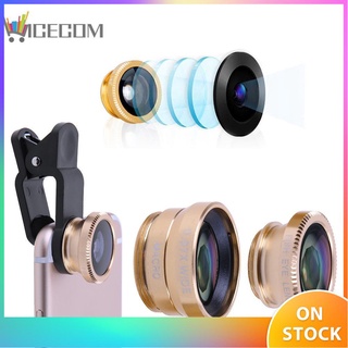 3 In 1 เลนส์ Fish Eye + มุมกว้าง + ชุดเลนส์มาโครสําหรับโทรศัพท์มือถือ