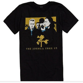 ผ้าฝ้ายแท้ คอลูกเรือใหม่ เสื้อยืดลําลอง แขนสั้น คอกลม พิมพ์ลาย The Joshua Tree Bono Edge ขนาดกลาง สีดํา สําหรับผู้ใหญ่ U