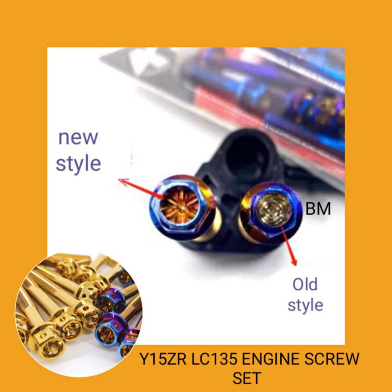 KINGDRAG Y15ZR/ LC1354s/LC135 5s/RS150/EX5 /SRL115 /SRL115 FI ENGINE SCREW SET TITANIUM GOLD