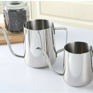 Asgley121 กาดริปกาแฟ กาดริป สแตนเลส สีเงิน 250ml/350ml/600ml Stainless Pour-over Coffee Drip Pot