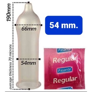 ถุงยางอนามัย 54 (หัว66) Pasante Regular ผิวเรียบ 6ชิ้น, 12ชิ้น