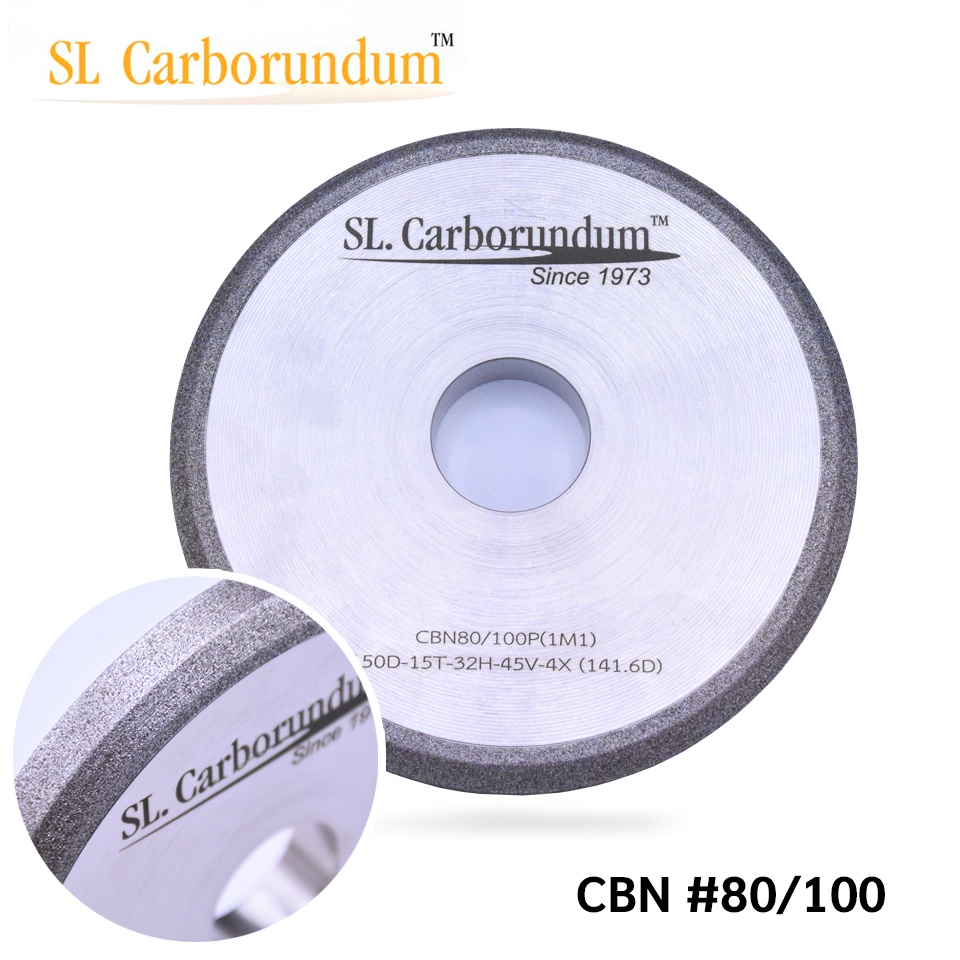 หินเพชรชุบ ล้อเพชร CBN80/100P 1M1 ขนาด 150D-15T-32H-45V-4X (141.6D)  หินจียรเพชรลับคม CBN Grinding W