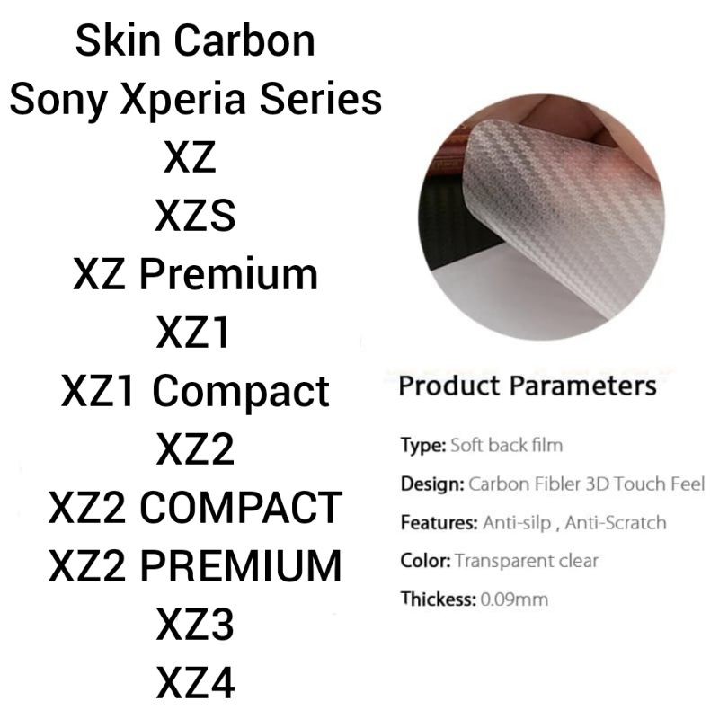 Anti-Scratch Back Skin Carbon Sony Xperia 1 8 5 ii mark XZ3 XZ2 XZ4 XZs XZ1 XZ2 Compact XZ2 XZ Premi