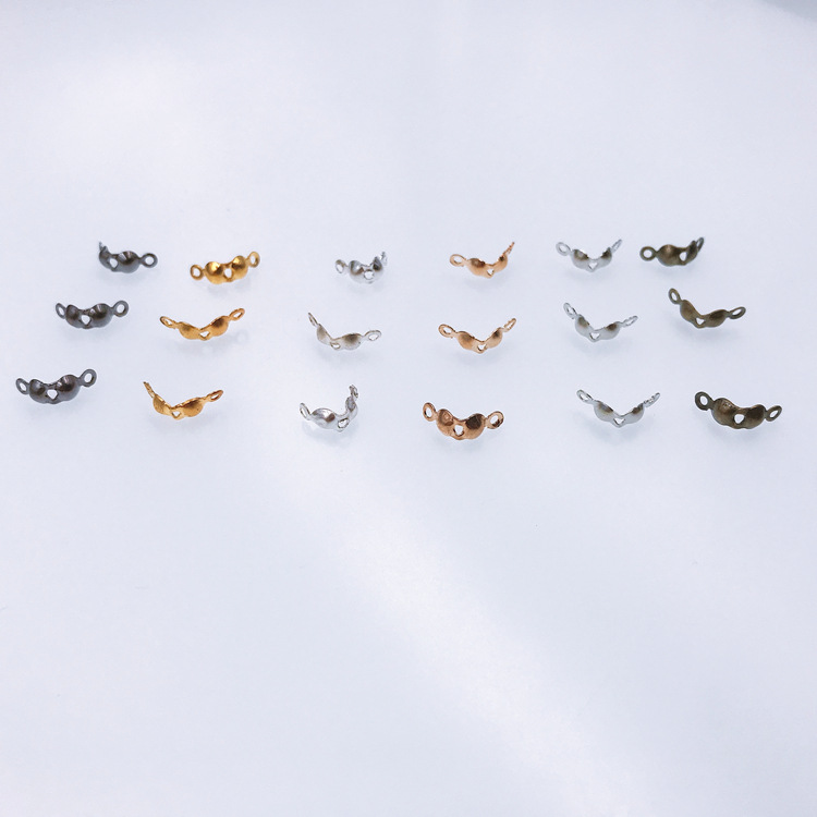 200 ชิ้น / ล็อต 4 * 7 มม. รูคู่ กระเป๋า หัวเข็มขัดคู่ แขวนกระเป๋า หัวเข็มขัด Diy เครื่องประดับ อุปกรณ์เสริม