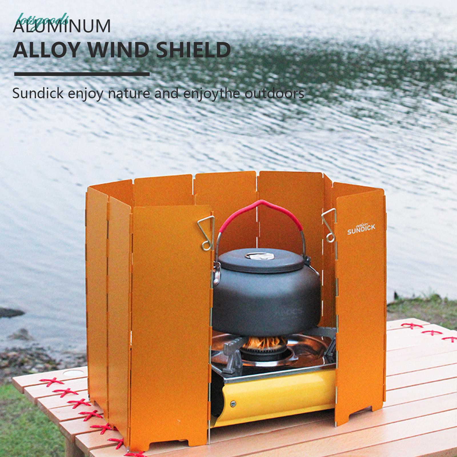 (lo) Foldable Stove Windshield Portable Camping Stove Outdoor Cooker