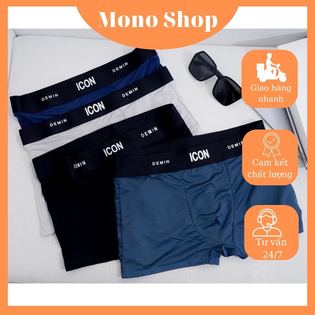 ชุด 4 ชิ้น ICON Mens Cold Elastic Boxer ชุดชั้นใน, ICON Demin Cold Elastic Mens Briefs 4-Way Stretch