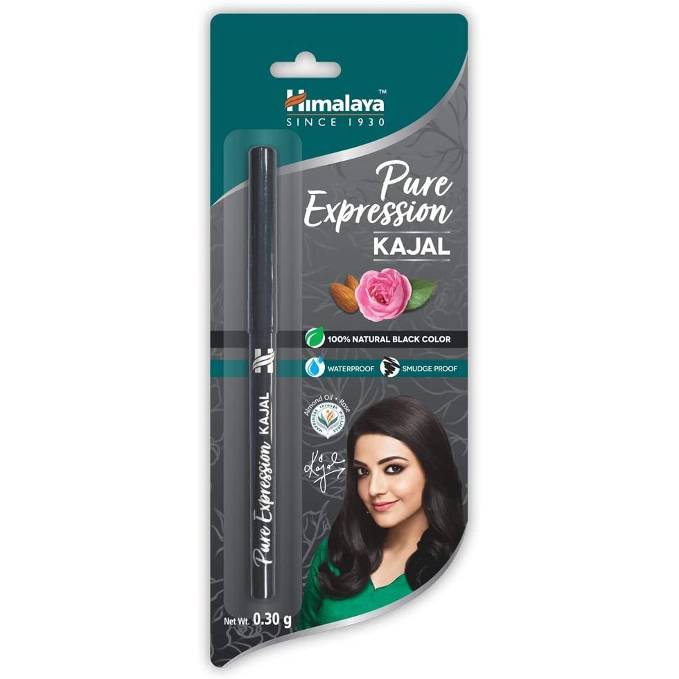 ็Himalaya Pure Expression Kajal 0.30g. ดินสอเขียนขอบตา สีดำธรรมชาติ กันน้ำ