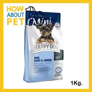 อาหารลูกสุนัข Happy Dog Mini Baby &amp; Junior สำหรับลูกสุนัขพันธุ์เล็ก 1กก. (1ถุง) Happy Dog Mini Baby &amp; Junior Puppy Food