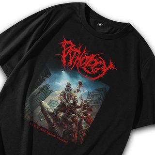 เสื้อยืดโอเวอร์ไซส์เสื้อยืดโลหะ Death / เสื้อเชิ้ตโลหะ / เสื้อยืด PATHOLOGY โลหะ - The Everlasting Plague / Band shirt B