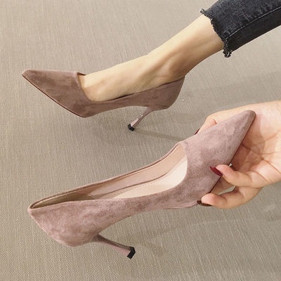 🔥รองเท้าส้นสูงผู้หญิง 3 สี รองเท้าส้นสูง 3 นิ้ว ไซส์ 34-40 รองเท้าส้นสูงหนังกลับ