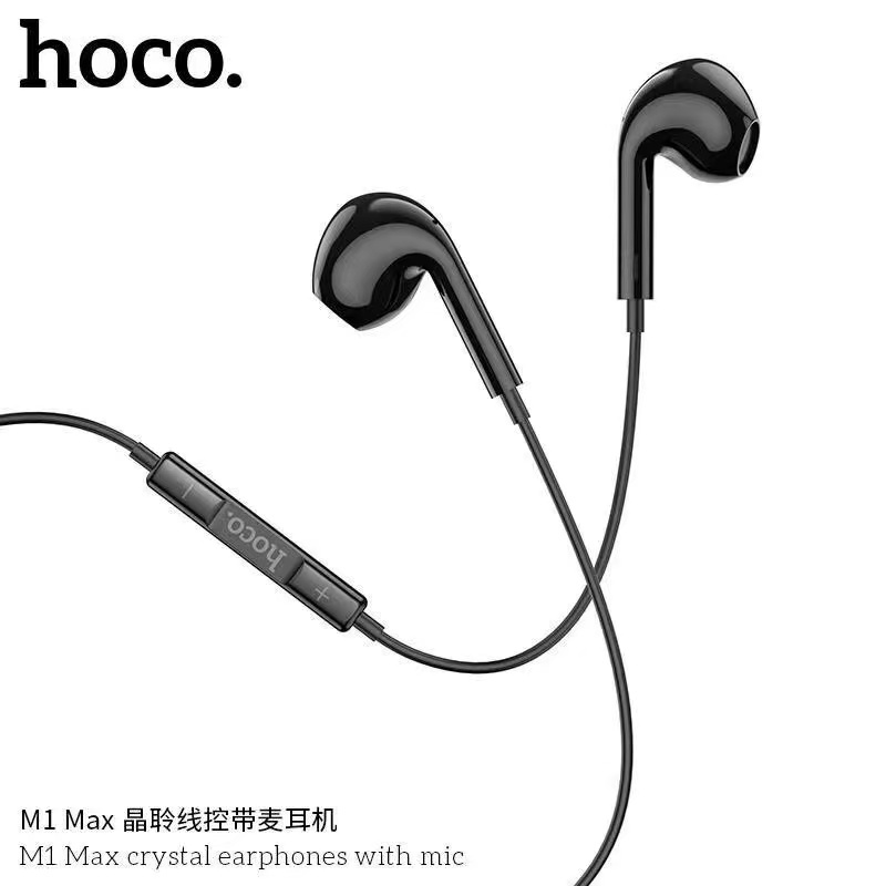 Hoco หูฟังสาย M1 Max อัพเกรดเสียงดี 32โอมห์ มีไมค์สมอลทอร์ค สีใหม่ Jet Black Stereo Sound Small Talk แบบเชื่อมบลูทูธ