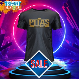 คอตต้อนคอกลมเสื้อยืด พิมพ์ลาย PITAS สีทอง ของแท้ ฟรีของขวัญS-5XL