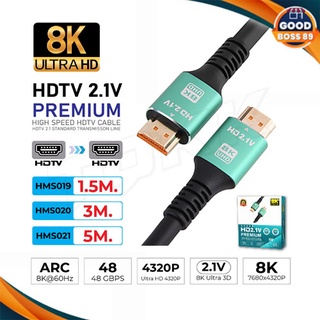 OK Link 8K HDTV Cable V2.1 8K สาย HDTV to HDTV สายกลม ยาว 1.5-5 เมตร สายต่อจอ HDTV Support 8K, TV, Monitor, Computer