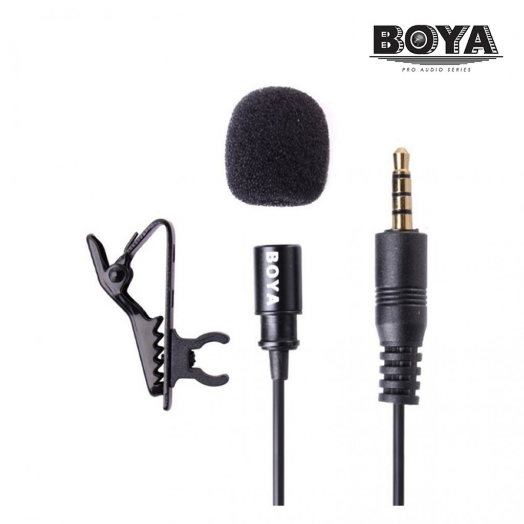 BOYA  ไมโครโฟน BY-LM10 / Mic LM1 Lavalier Microphone ไมโครโฟน หนีบปกเสื้อสำหรับมือถือ สายยาว 1.2 เมตร ของแท้ 100%