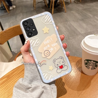 2022 New เคสโทรศัพท์ Creative Casing Samsung Galaxy A53 A33 A73 A13 A23 LTE M33 M23 5G 4G Handphone Case Cute Cartoon Love Bear Pattern Silicagel TPU Soft Case Shock-proof Back Cover เคส